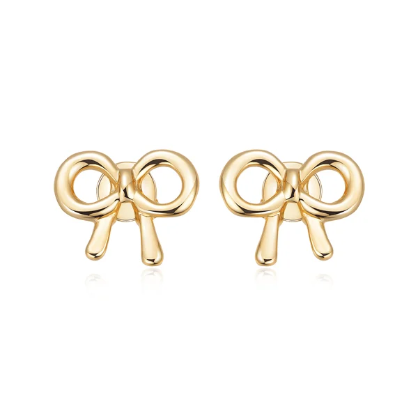 Gold Bow Studs